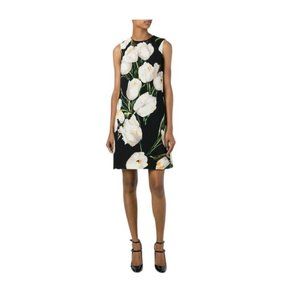 New Dolce & Gabbana Tulip Print Fitted Cocktail Size Dress It 40 Us 4
